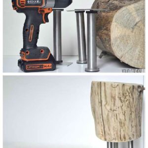 Diy: Wood Log Nightstand 3 &bull; Do-It-Yourself Ideas