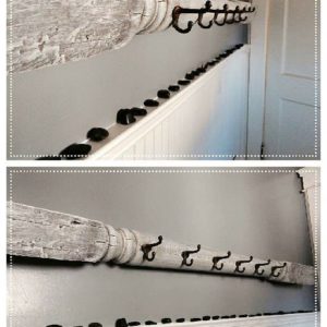 Upcycled Wood Column Into Coat Rack 1 &bull; Wood & Organic