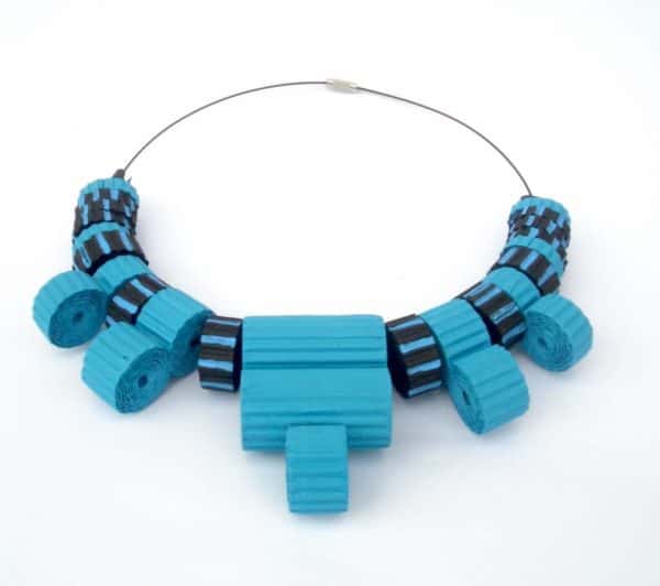 corrugated-cardboard-necklace-with-blue-black-beads