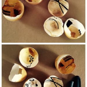 Painted Egg Shell Shards 1 &bull; Recycled Art
