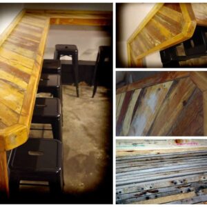 Breakfast Bar Made With Pallets And Timber From Demolition Site 5 &bull; Recycled Furniture