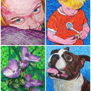 Mosaics Made With Recycled Candy and Drink Labels 1 &bull; Recycled Art