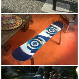 Upcycled Snowboard Benches 1 &bull; Recycled Furniture