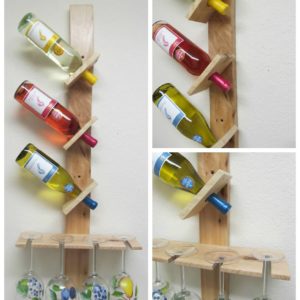 Wine Bottle And Glass Display Made Out Of Pallets 1 &bull; Accessories