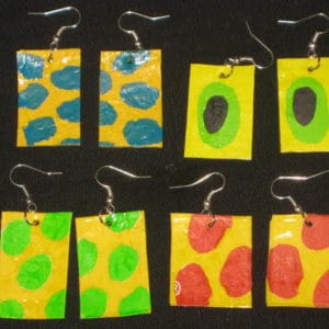 Earrings Made Of Fused Plastic Bags 5 &bull; Recycling Paper & Books