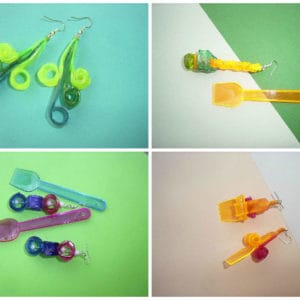 Orecchini Cucchiaini Da Gelato / Earrings Made Out Of Recycled Plastic Ice Cream Spoons 5 &bull; Lamps & Lights