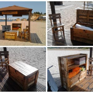 Beach Massage Stand Made Out Of Recycled Pallets 1 &bull; Recycled Pallets