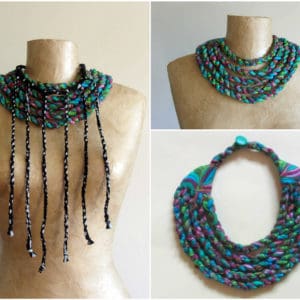 Scraps Of Fabric Into Tribal Necklaces 1 &bull; Clothing