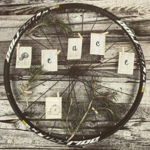 Bicycle Wheel Upcycled Into Holiday Wreath 19 &bull; Upcycled Bicycle Parts