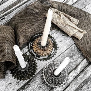 Bike Enthusiast Candleholder 3 &bull; Upcycled Bicycle Parts