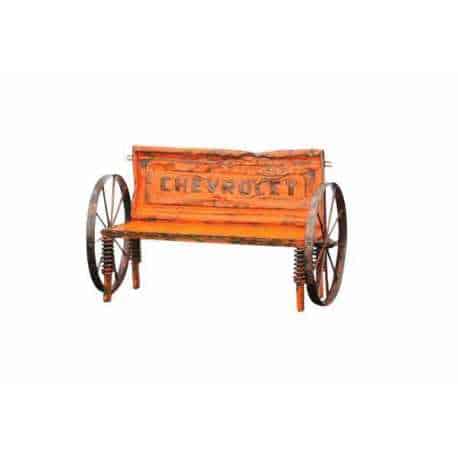 Upcycled Chevy Tailgate Outdoor Garden Bench 1 • Mechanic & Friends • Recyclart upcycled-garden-chevy-truck-tailgate-man-cave-bench-garden-furniture-ideas-1