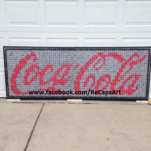 Coca-cola Sign Made Out Of 2,000 Bottle Caps 1 &bull; Recycled Art