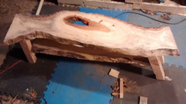 Live Edge Gum Bench 2 • Garden Ideas • Recyclart recyclart.org-live-edge-gum-bench1