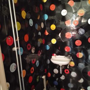 150 Vinyl Records as Wall Decoration in My Toilet 1 &bull; Recycled Vinyl