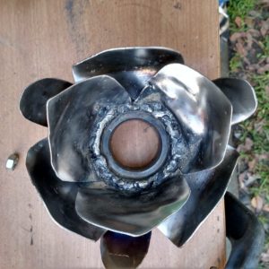 Metal Flower Stand For An Ornamental Marble 1 &bull; Recycled Art