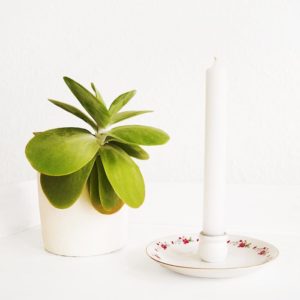 Old Saucer Repurposed Into Candleholder 7 &bull; Home & décor