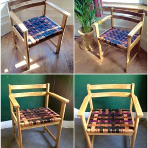 1950s Circa Chair Makeover with 12 Upcycled Leather Belts 5 &bull; Recycled Art