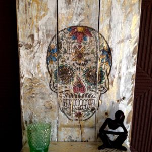 Day Of The Dead Wall Hanging From Repurposed Pallet Wood 3 &bull; Recycled Art