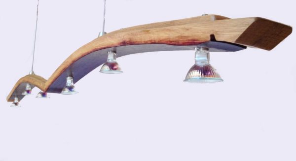 Seagull, Recycled Wine Barrel Stave Into Kitchen Island Light 3 • Lamps & Lights • Recyclart recyclart.org-seagull-recycled-wine-barrel-stave-kitchen-island-light2