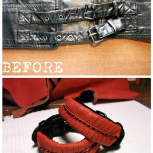 Old Faux Leather Jacket Into Bracelets 19 &bull; Garden Ideas