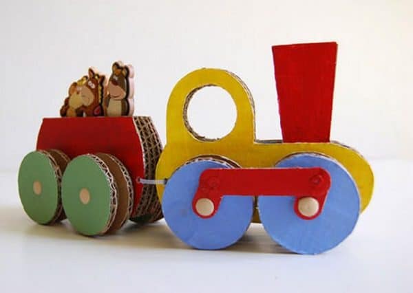Repurposed-Cardboard-Train