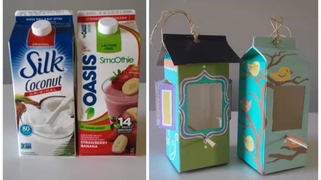 Milk Juice Cartons Into Bird Feeders Recyclart