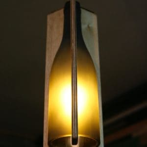 Recycled Wine Bottle Hanging Light 3 &bull; Lamps & Lights
