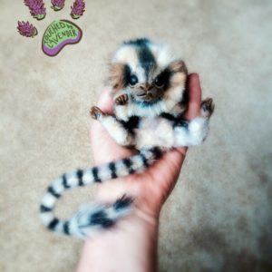 Tekka, Pygmy Marmoset Monkey Out of Upcycled Clothing, Polymer & Wire 3 &bull; Clothing
