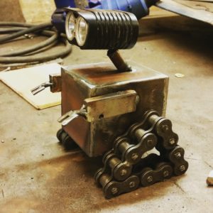 Wall-e: Made from Recycled Bike Light, Chain & Cooker 1 &bull; Upcycled Bicycle Parts