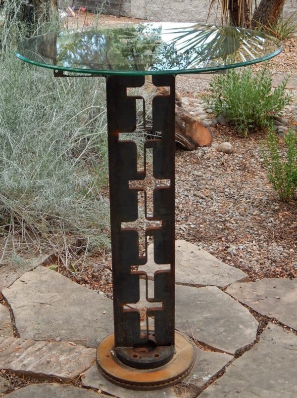 Cross Bar Height Table From Recycled Metal 1 &bull; Recycled Art