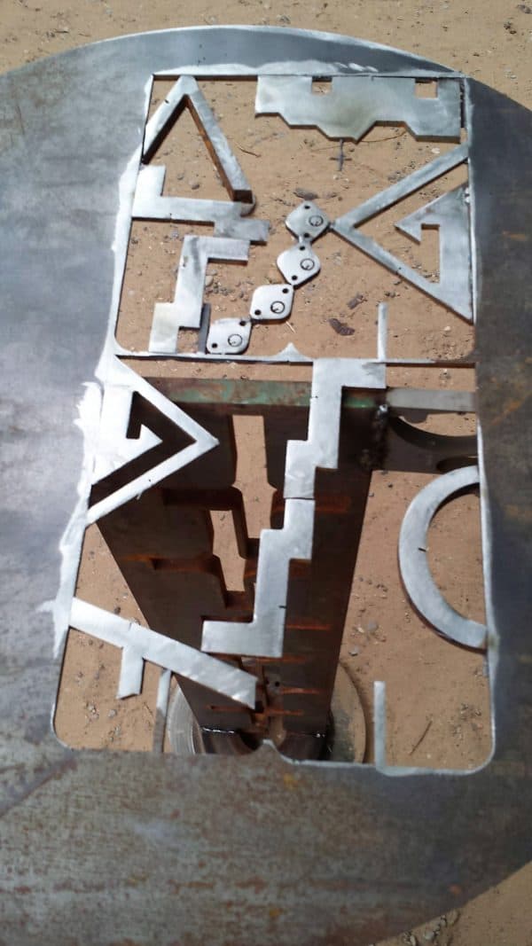 Cross Bar Height Table From Recycled Metal 3 &bull; Recycled Art