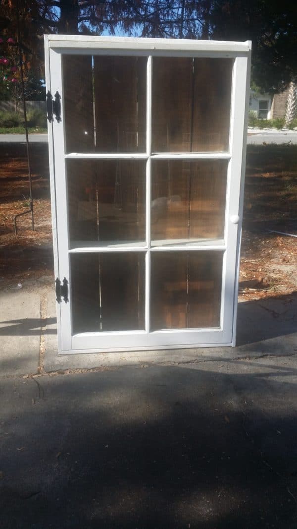Upcycled Windows & Pallet Wood into Bathroom Cabinet 3 &bull; Recycled Glass