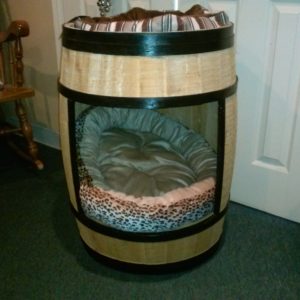 Wine Barrel Dog House 1 &bull; Wood & Organic