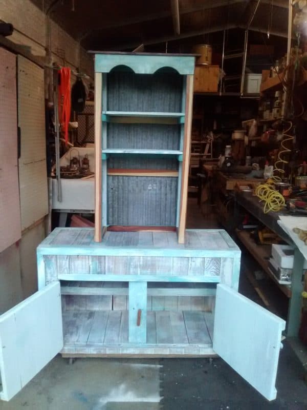 Coffee Bar & Base Cabinet From Recycled Pallets 7 &bull; Recycled Pallets