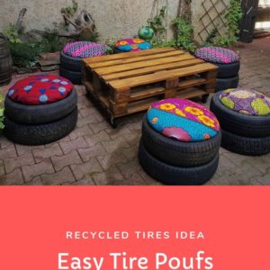 Easy Tire Poufs 1 &bull; Garden Ideas