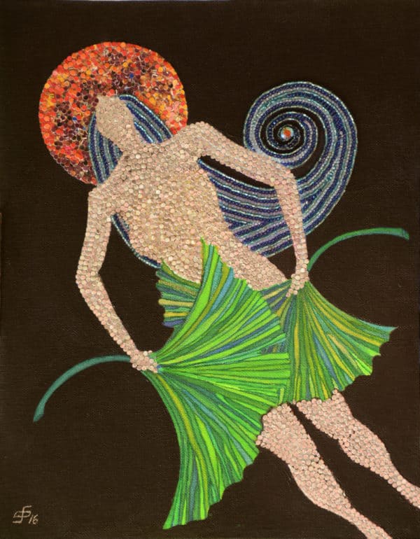 Moon Dancer Recycled Packaging Collage 2 • Recycled Art • Recyclart Moon Dancer Recycled Packaging Collage 1 • Recycled Art