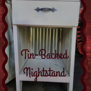 Pine Nightstand Backed Using Corrugated Tin Panel 5 &bull; Wood & Organic