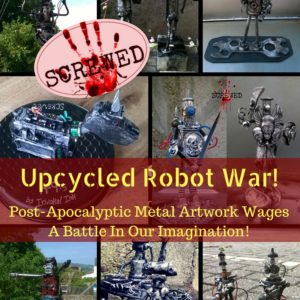 Post-apocalyptic Metal Robot Art Haunts Your Future 1 &bull; Recycled Art