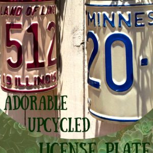 Turn Old Plates Into License Plate Planters 3 &bull; Garden Ideas
