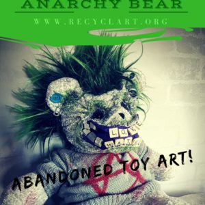 Green Devil Punk Bear From Upcycled Items 1 &bull; Recycled Art