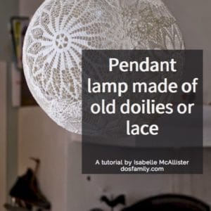 Pendant lamp made of old doilies or lace 3 &bull;