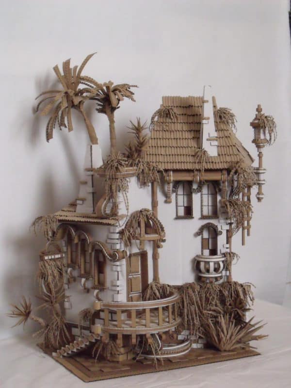 Cardboard "Abandoned House" 3 &bull; Recycled Cardboard
