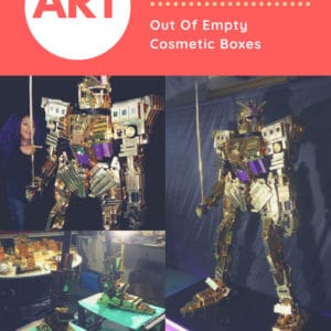 Amazing Giant Robot Out Of Empty Cosmetic Boxes 1 &bull; Recycled Packaging