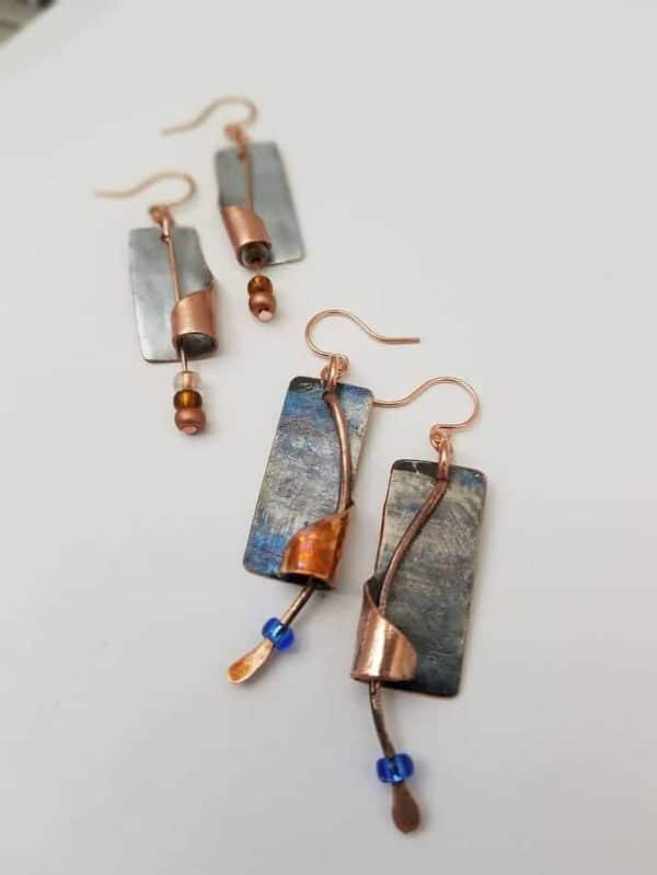 Upcycled Chromed Copper Artisan Earrings 4 • Upcycled Jewelry Ideas • Recyclart Upcycled Chromed Copper Artisan Earrings 3 • Upcycled Jewelry Ideas