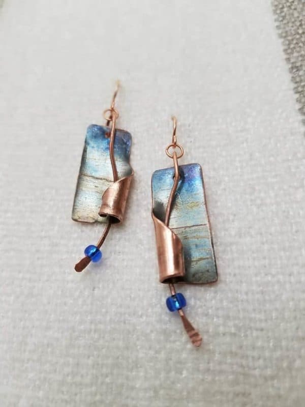 Upcycled Chromed Copper Artisan Earrings 8 • Upcycled Jewelry Ideas • Recyclart Upcycled Chromed Copper Artisan Earrings 7 • Upcycled Jewelry Ideas