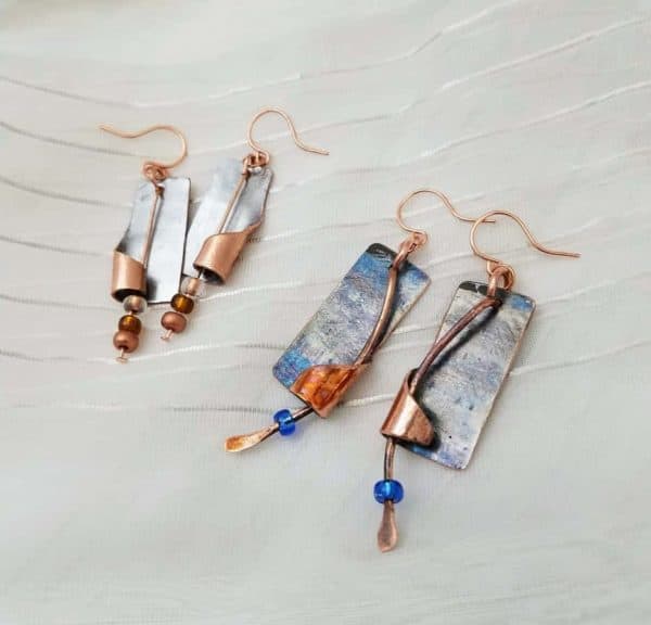 Upcycled Chromed Copper Artisan Earrings 9 &bull; Upcycled Jewelry Ideas