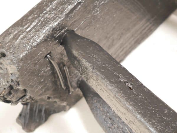 Blackened Rustic Wood Stool 5 &bull; Wood & Organic