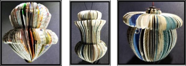 Christmas Ornaments From Old Books 1 &bull; Recycling Paper & Books