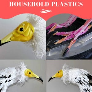 Egyptian Vulture From Recycled Household Plastics 3 &bull; Recycled Art