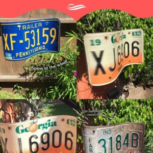 License Plate Wind Spinners 1 &bull; Garden Ideas